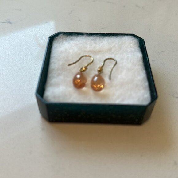 Vintage crystal pineapple drop hook earrings - Picture 2 of 2